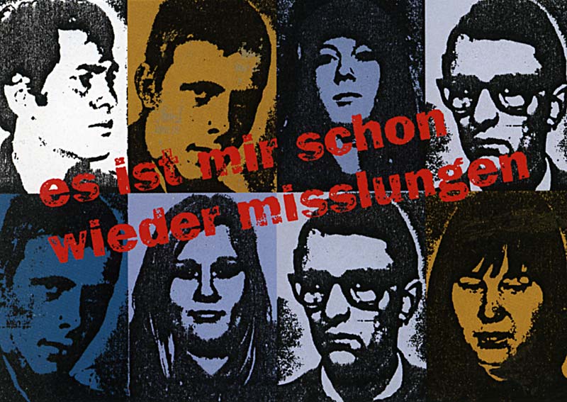 Kryptische Konzepte: Es ist mir schon wieder misslungen – Kunstwerke zum Thema RAF – Einladungskarte